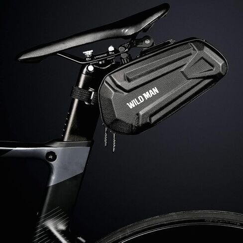 WILD MAN 1.2L Quick Release Hard Shell Rainproof Bike Saddle Bag Under Seat Pouch for Mountain Road Bike MTB Cycling(XT7, Sun pattern) in Saudi Arabia