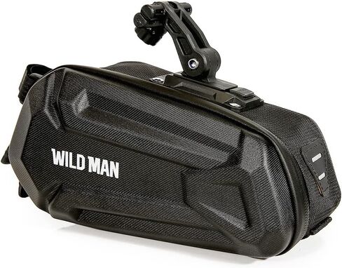 WILD MAN 1.2L Quick Release Hard Shell Rainproof Bike Saddle Bag Under Seat Pouch for Mountain Road Bike MTB Cycling(XT7, Sun pattern) in Saudi Arabia