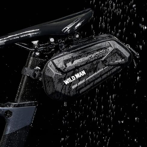 WILD MAN 1.2L Quick Release Hard Shell Rainproof Bike Saddle Bag Under Seat Pouch for Mountain Road Bike MTB Cycling(XT7, Sun pattern) in Saudi Arabia