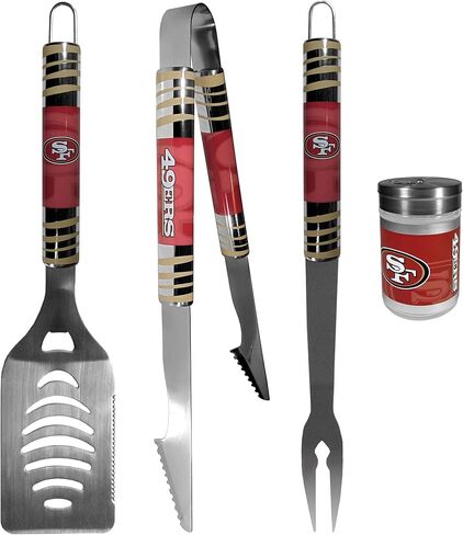 NFL Siskiyou Sports Fan Shop سان فرانسيسكو 49ers 3 قطع مجموعة الشواء الخلفية وموسم شاكر مقاس واحد لون الفريق in Saudi Arabia