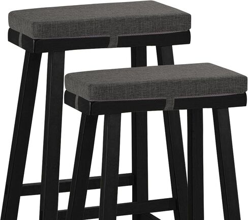 Rectangle Saddle Stool Cushion Non-Slip Bar Stool Cushions with High-Resilience Foam Machine Washable Cover Set of 2 18"x9.5"x2" Coffee in Saudi Arabia