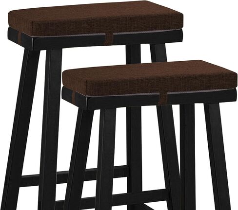 Rectangle Saddle Stool Cushion Non-Slip Bar Stool Cushions with High-Resilience Foam Machine Washable Cover Set of 2 18"x9.5"x2" Coffee in Kuwait