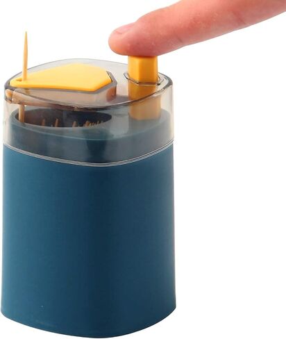 ASEANAO Toothpicks Holder Dispenser, Pop-Up Automatic Tooth Pick Holder Dispenser, Toothpick Storage Box (Blue) in Saudi Arabia