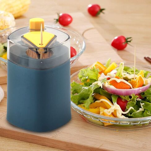 ASEANAO Toothpicks Holder Dispenser, Pop-Up Automatic Tooth Pick Holder Dispenser, Toothpick Storage Box (Blue) in Saudi Arabia