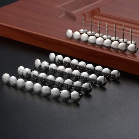 dophee 100Pcs Vintage Style Upholstery Nails Studs Tacks Pins for Furniture Sofa Basket Crafts Door Decoration, Silver, 12x21mm/0.47"x0.83" in Saudi Arabia