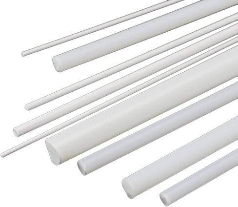10pcs ABS Styrene Plastic Round Bar Rod Dia 2mm Length 9.8" 250mm White in Saudi Arabia