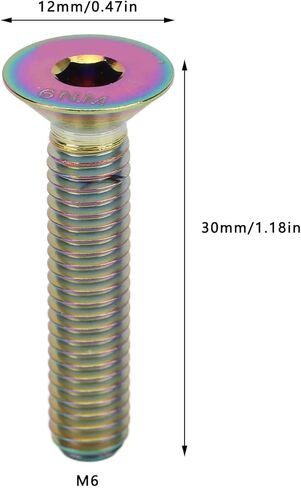 Bike Stem Bolt Screw, M6x30mm Titanium Alloy Flat Head Headset Cap Bolt Bike Headset Stem Top Cap Fixing Bolt in Saudi Arabia