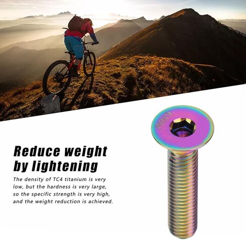 Bike Stem Bolt Screw, M6x30mm Titanium Alloy Flat Head Headset Cap Bolt Bike Headset Stem Top Cap Fixing Bolt in Saudi Arabia