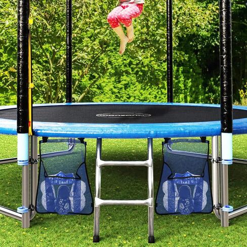 2 Pieces Trampoline Shoes Bag, Trampoline Storage Mesh Bag with 2 Hook and Loop Strap, Trampoline Shoe Holder, Indoor Fitness Shoes Organizer, Trampoline Equipment Bag Trampoline Accessories in Saudi Arabia