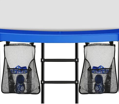 2 Pieces Trampoline Shoes Bag, Trampoline Storage Mesh Bag with 2 Hook and Loop Strap, Trampoline Shoe Holder, Indoor Fitness Shoes Organizer, Trampoline Equipment Bag Trampoline Accessories in Kuwait