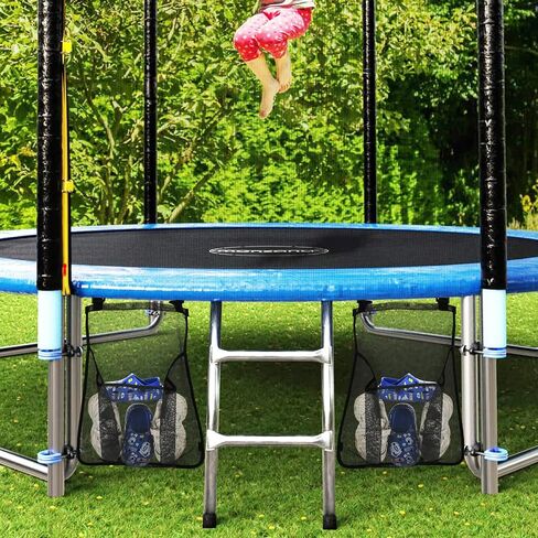 2 Pieces Trampoline Shoes Bag, Trampoline Storage Mesh Bag with 2 Hook and Loop Strap, Trampoline Shoe Holder, Indoor Fitness Shoes Organizer, Trampoline Equipment Bag Trampoline Accessories in Kuwait