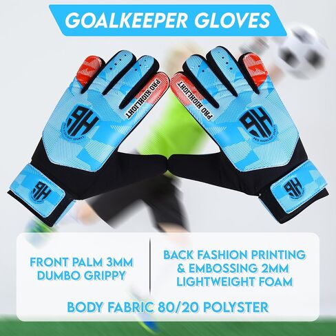 Goalkeeper Goalie Gloves, Soccer Gloves with Wrist Support, Soccer Goalkeeper Gloves for Kids, Youth and Junior Football Training in Saudi Arabia