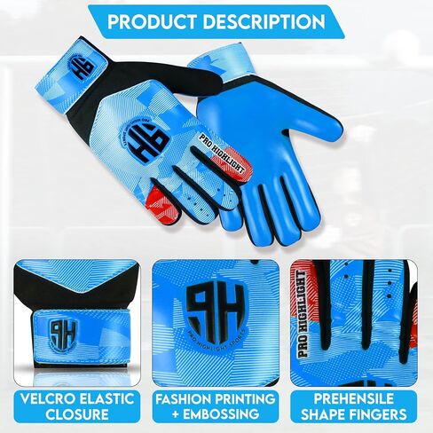 Goalkeeper Goalie Gloves, Soccer Gloves with Wrist Support, Soccer Goalkeeper Gloves for Kids, Youth and Junior Football Training in Saudi Arabia