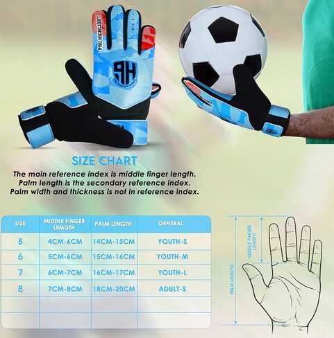 Goalkeeper Goalie Gloves, Soccer Gloves with Wrist Support, Soccer Goalkeeper Gloves for Kids, Youth and Junior Football Training in Saudi Arabia