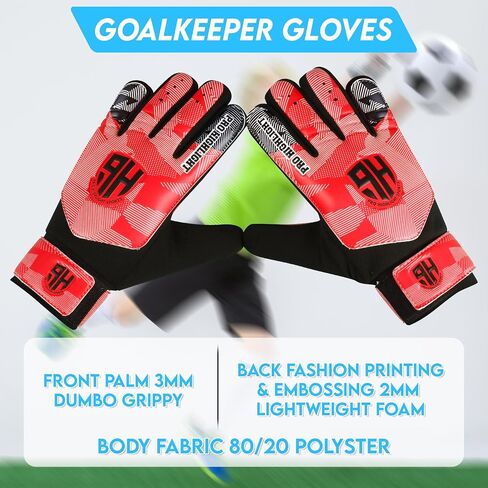 Goalkeeper Goalie Gloves, Soccer Gloves with Wrist Support, Soccer Goalkeeper Gloves for Kids, Youth and Junior Football Training in Saudi Arabia