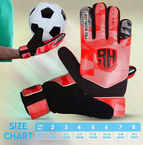 Goalkeeper Goalie Gloves, Soccer Gloves with Wrist Support, Soccer Goalkeeper Gloves for Kids, Youth and Junior Football Training in Saudi Arabia