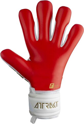 قفازات حارس المرمى الفضية Attrakt Freegel من Reusch، أبيض/ذهبي/أحمر ناري، مقاس 7 in Saudi Arabia