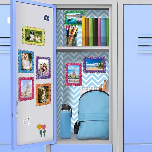 ANPHSIN 12 packs Magnetic Picture Frames for Locker Decorations - Magnetic Photo Frames for Fridge 4x6, Photo Magnets for Refrigerator Gifts Back to School Locker Accessories, Shiny Dots in Kuwait