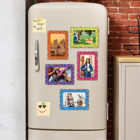 ANPHSIN 12 packs Magnetic Picture Frames for Locker Decorations - Magnetic Photo Frames for Fridge 4x6, Photo Magnets for Refrigerator Gifts Back to School Locker Accessories, Shiny Dots in Kuwait