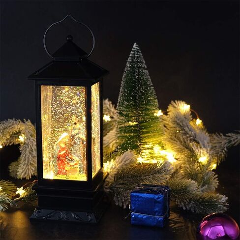 DRomance Nativity Music Snow Globe Lantern with Timer Battery Operated & USB Powered Lighted Singing Snow Globe Lamp Spinning Water Swirling Glitters Christmas Decor 4" x 4" x 12" in Kuwait
