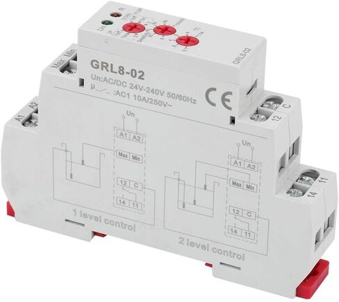 Liquid Level Controller GRL8-02 Automatic Water Level Controller Relay Water Level Controller 24Vwith DIN Rail Mount for Pool Liquid Level Monitoring in Saudi Arabia