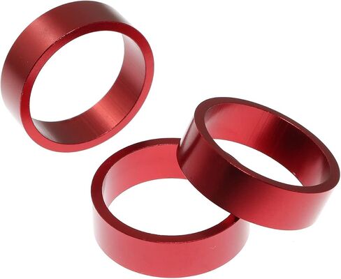 1-1/8 inch Bicycle Headset Spacer 3PCS 1 1/8-Inch 10mm Red Aluminum Alloy Bike Front Stem Headset Spacer Forklift Gasket for MTB BMX Mountain Road Bike Bicycle Handlebar Gasket in Saudi Arabia