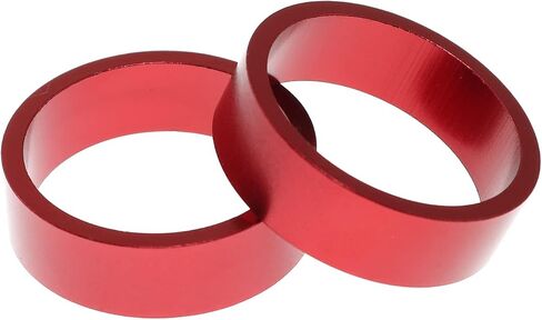 1-1/8 inch Bicycle Headset Spacer 3PCS 1 1/8-Inch 10mm Red Aluminum Alloy Bike Front Stem Headset Spacer Forklift Gasket for MTB BMX Mountain Road Bike Bicycle Handlebar Gasket in Saudi Arabia