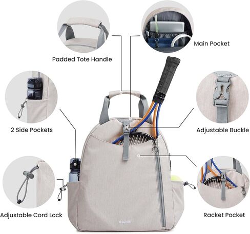 G4Free Tennis Backpack, Pickleball Bag Tote, Large Pickleball Bags for Women and Men, Casual Sports Gym Tennis Bag in Saudi Arabia