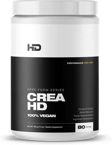 HD MUSCLE CreaHD Creapure | مكمل نباتي 100% من الكرياتين مونوهيدرات | لتحسين الطاقة والتعافي ونمو العضلات والأداء | 80 حصة in Saudi Arabia