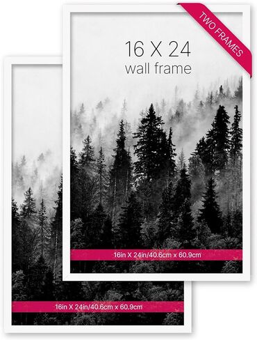 16 x 24, White Frame (2 Pack), 16 x 24 Poster/Picture Frame for Decoration, Homes, Offices, Hotels, Family Portrait,Wedding, Birthday, Anniversary and Christmas Gifts. in Saudi Arabia