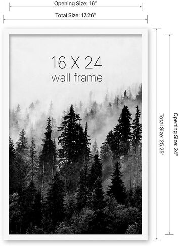 16 x 24, White Frame (2 Pack), 16 x 24 Poster/Picture Frame for Decoration, Homes, Offices, Hotels, Family Portrait,Wedding, Birthday, Anniversary and Christmas Gifts. in Saudi Arabia