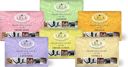 مجموعة أكياس عطور متعددة الأغراض مكونة من 24 كيسًا، 4 أكياس لكل منها لافندر، وصندل، وورد، وياسمين، وفانيليا، وبرتقال، لخزانة الملابس، ومحفظة الحمام، ودرج الملابس، ورف الأحذية، وحقيبة الكمبيوتر المحمول، والكرتون وما إلى ذلك. in Kuwait