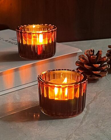 WDHODEC Amber Candle Holders Set of 24, Glass Tealight Votive Candle Holders for WeddingTable Birthday Party Decoration in Saudi Arabia