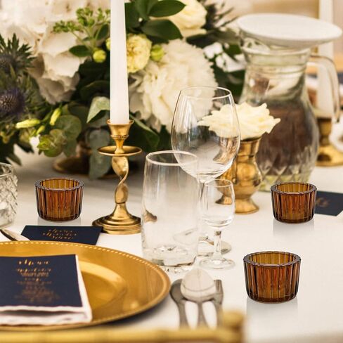 WDHODEC Amber Candle Holders Set of 24, Glass Tealight Votive Candle Holders for WeddingTable Birthday Party Decoration in Saudi Arabia
