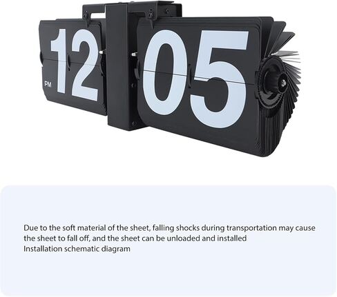 Retro Flip Desk Shelf Clock, Modern Digital Mechanical Auto Flip Down Clock,12 Hours Vintage Table Desk Clock Home Decor Ideal for Home Office Christmas (Black) in Saudi Arabia