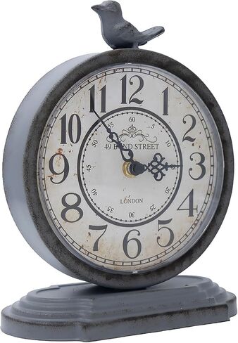 HZDHCLH Vintage Table Clock with Bird,Retro Mantel Clock Battery Operated,Metal Clock for Living Room Shelf Desk Table Fireplace Decor (Green) in Kuwait