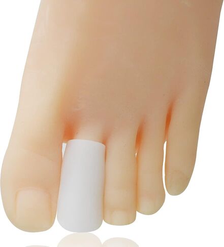 12 Pieces Gel Toe Sleeves Corn Cushion Silicone Toe Tubes Protectors for Cushions Corns, Blisters, Nail Issue, Reduce Friction，Bunions，Hammer Toes (Beige) in Saudi Arabia
