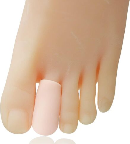 12 Pieces Gel Toe Sleeves Corn Cushion Silicone Toe Tubes Protectors for Cushions Corns, Blisters, Nail Issue, Reduce Friction，Bunions，Hammer Toes (Beige) in Saudi Arabia