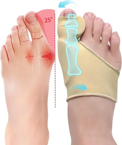 2 Pcs Bunion Corrector for Women Men Bunion Pain Relief, Big Toe Straighteners, Breathable Bunion Correction Socks with Built-in Gel Pad, Big Toe Spacer Separators (Beige) in Saudi Arabia
