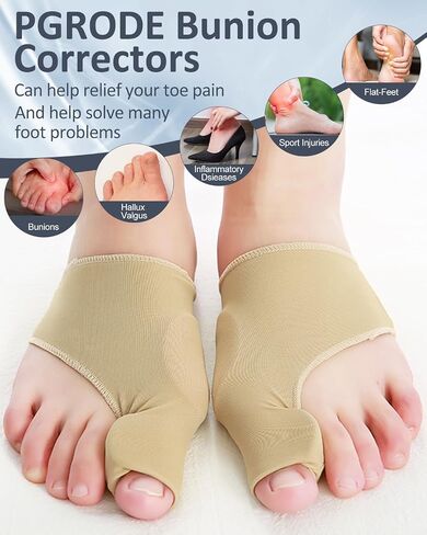 2 Pcs Bunion Corrector for Women Men Bunion Pain Relief, Big Toe Straighteners, Breathable Bunion Correction Socks with Built-in Gel Pad, Big Toe Spacer Separators (Beige) in Saudi Arabia