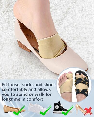 2 Pcs Bunion Corrector for Women Men Bunion Pain Relief, Big Toe Straighteners, Breathable Bunion Correction Socks with Built-in Gel Pad, Big Toe Spacer Separators (Beige) in Saudi Arabia