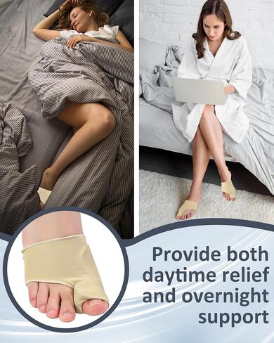 2 Pcs Bunion Corrector for Women Men Bunion Pain Relief, Big Toe Straighteners, Breathable Bunion Correction Socks with Built-in Gel Pad, Big Toe Spacer Separators (Beige) in Saudi Arabia
