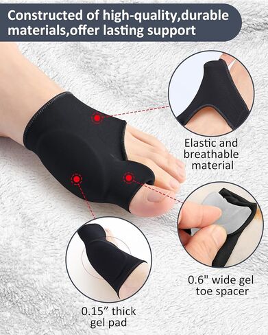 2 Pcs Bunion Corrector for Women Men Bunion Pain Relief, Big Toe Straighteners, Breathable Bunion Correction Socks with Built-in Gel Pad, Big Toe Spacer Separators (Beige) in Saudi Arabia
