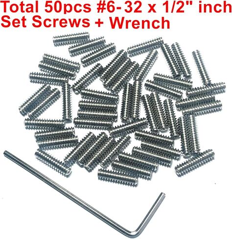 50pcs Set Screws 6-32 x 1/2 inch 304 Stainless Steel Allen Head Hex Hexagon Socket Set Screws with 1/16 Allen Wrench,Set Grub Screws Hex Allen Head Socket Set Screws.(1/2" Length) in Saudi Arabia