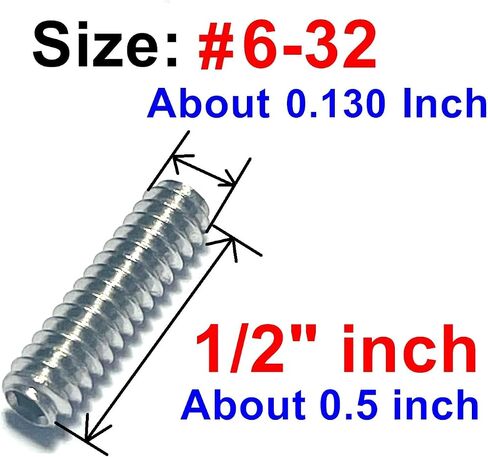 50pcs Set Screws 6-32 x 1/2 inch 304 Stainless Steel Allen Head Hex Hexagon Socket Set Screws with 1/16 Allen Wrench,Set Grub Screws Hex Allen Head Socket Set Screws.(1/2" Length) in Saudi Arabia