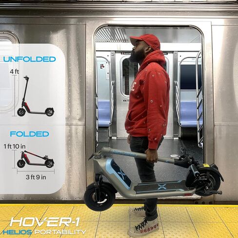 Hover-1 Helios Electric Folding Scooter, 18 MPH Top Speed, 24 Mile Range, 500 Watts Max Power, 10" Pneumatic Tires, Rear Disc Brakes, and Dual Front Suspension in Saudi Arabia