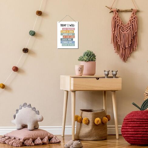 Stay Positive Sign, Decorative Hanging Wood Plaque for Wall, Mental Health Decor, Positive Home Decor, Inspirational Wood Sign, Positive Thinking Decoration for Home Office, Encouragement Gift in Saudi Arabia