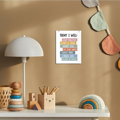 Stay Positive Sign, Decorative Hanging Wood Plaque for Wall, Mental Health Decor, Positive Home Decor, Inspirational Wood Sign, Positive Thinking Decoration for Home Office, Encouragement Gift in Saudi Arabia