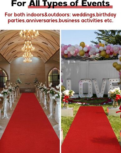 Red Carpet Runner for Party, 3x10ft Extra Thick Non-Slip Red Aisle Runner Rugs for Proposal Wedding and Events Prom Decorations, Outdoor Carpet, Entryway Rug Indoor Red Runner Rug for Hallway in Saudi Arabia