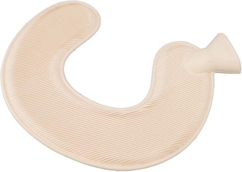 U Shaped Hot Water Bottle Warm Neck Soft Rubber Hot Water Bag with Detachable Cloth Cover (Beige) in Saudi Arabia